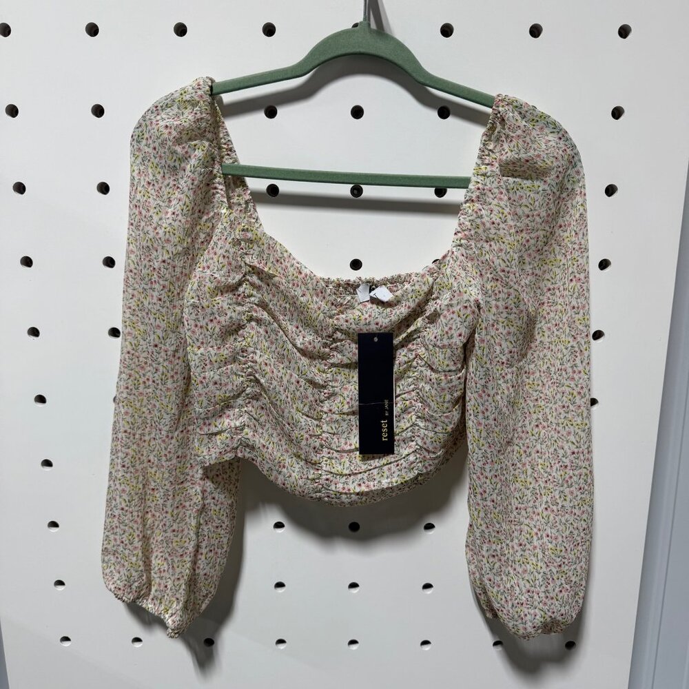 Reset Floral Ruched Crop Top